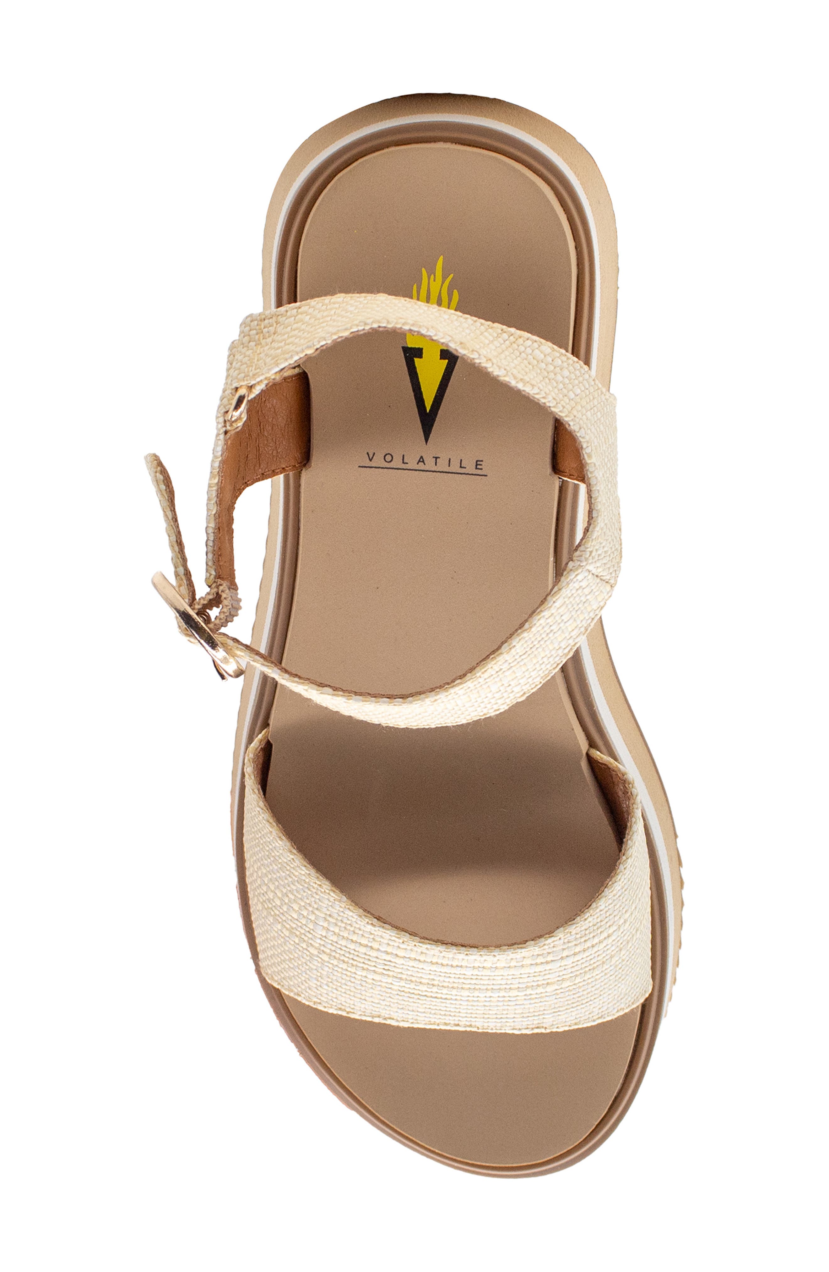 Volatile Porcini Ankle Strap Platform Sandal, Alternate, color, Natural Raffia