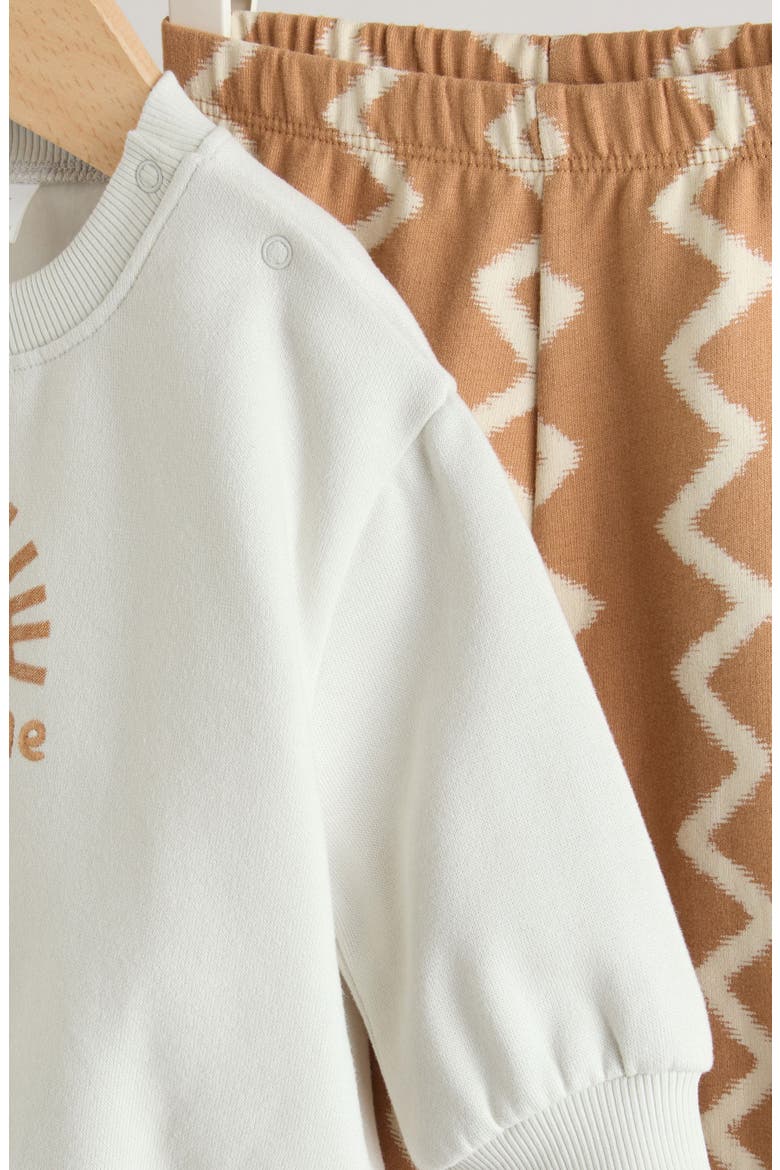 Sunshine Sweatshirt & Print Pants Set, Alternate, color, ORANGE MULTI