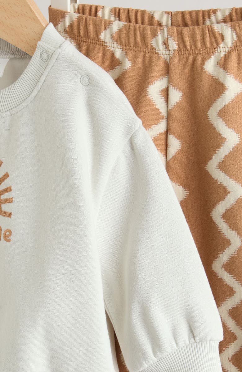 NEXT Sunshine Sweatshirt & Print Pants Set, Alternate, color, Orange Multi