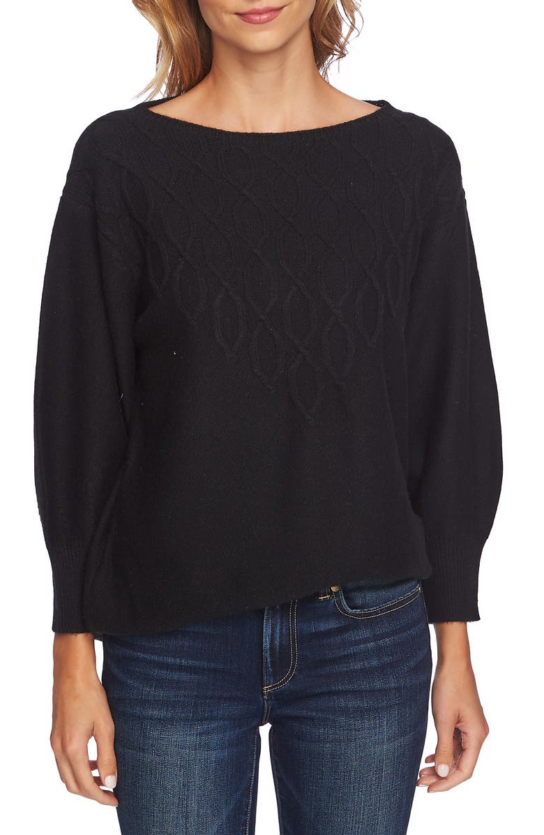 CeCe Stepped Cable Sweater, Main, color, 