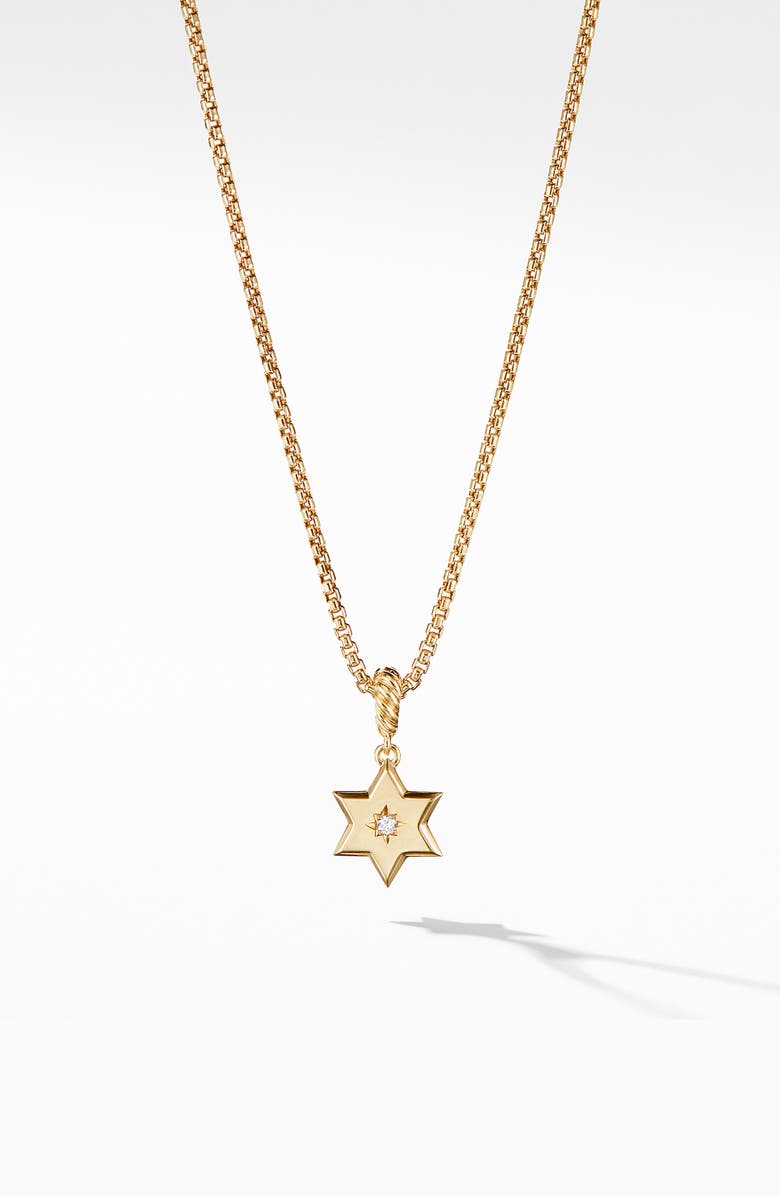 David Yurman Star of David Pendant in 18K Yellow Gold with Diamonds, Main, color,
