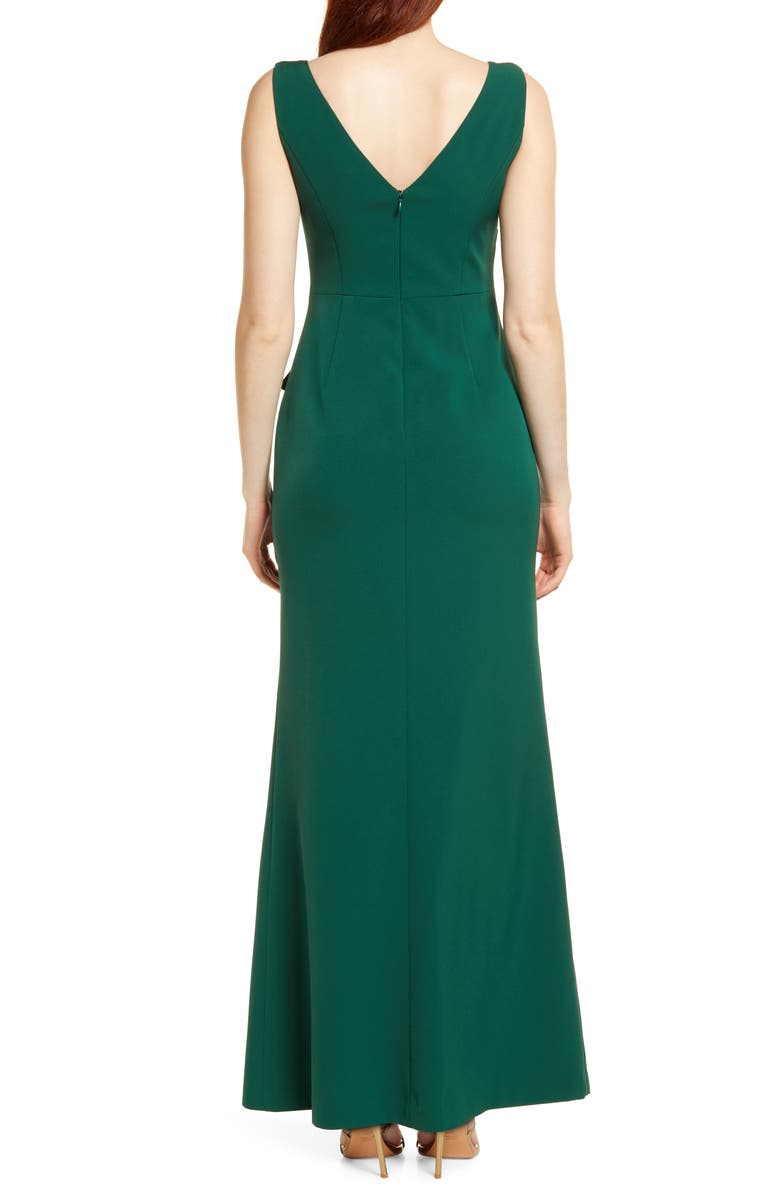 Eliza J Ruffle Front Gown, Alternate, color, Hunter