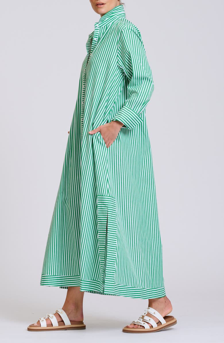 SHIRTY Sybil Stripe Long Sleeve Cotton Shirtdress, Alternate, color, Pea Green Stripe