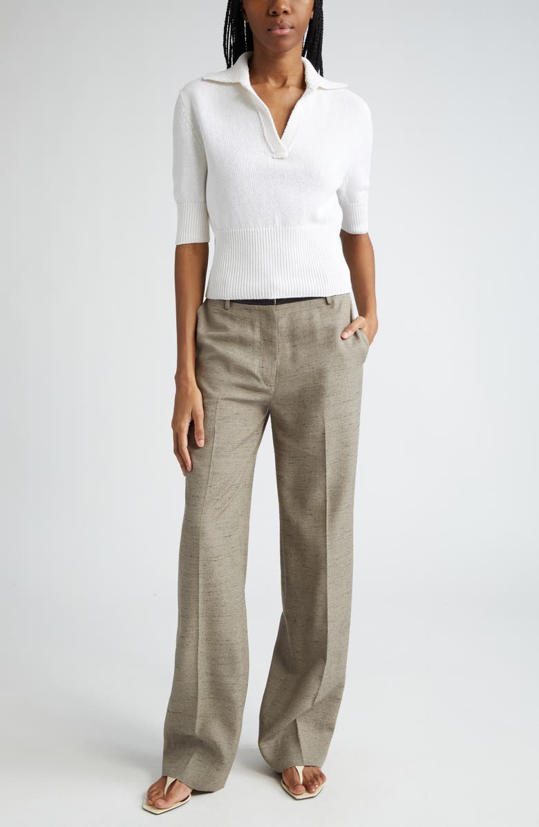 Proenza Schouler Reeve Polo Sweater, Alternate, color, Off White