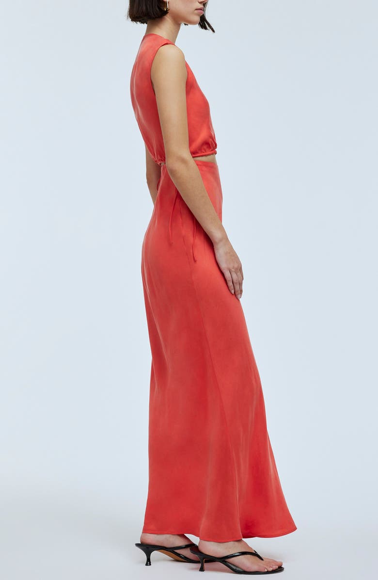 Madewell Modular Sleeveless Cupro Blend Maxi Dress, Alternate, color, 
