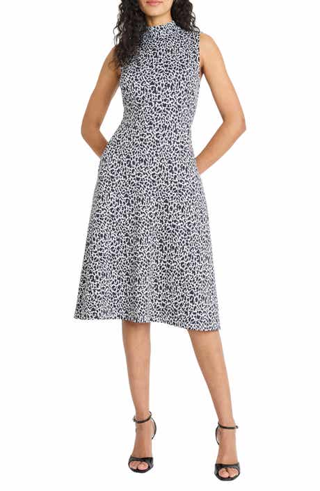 Maggy London Panthera Jacquard Fit & Flare Dress