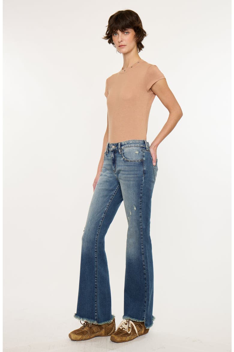 Daphe Essentials Low Rise Ankle Flare Jeans, Alternate, color, Dark Wash