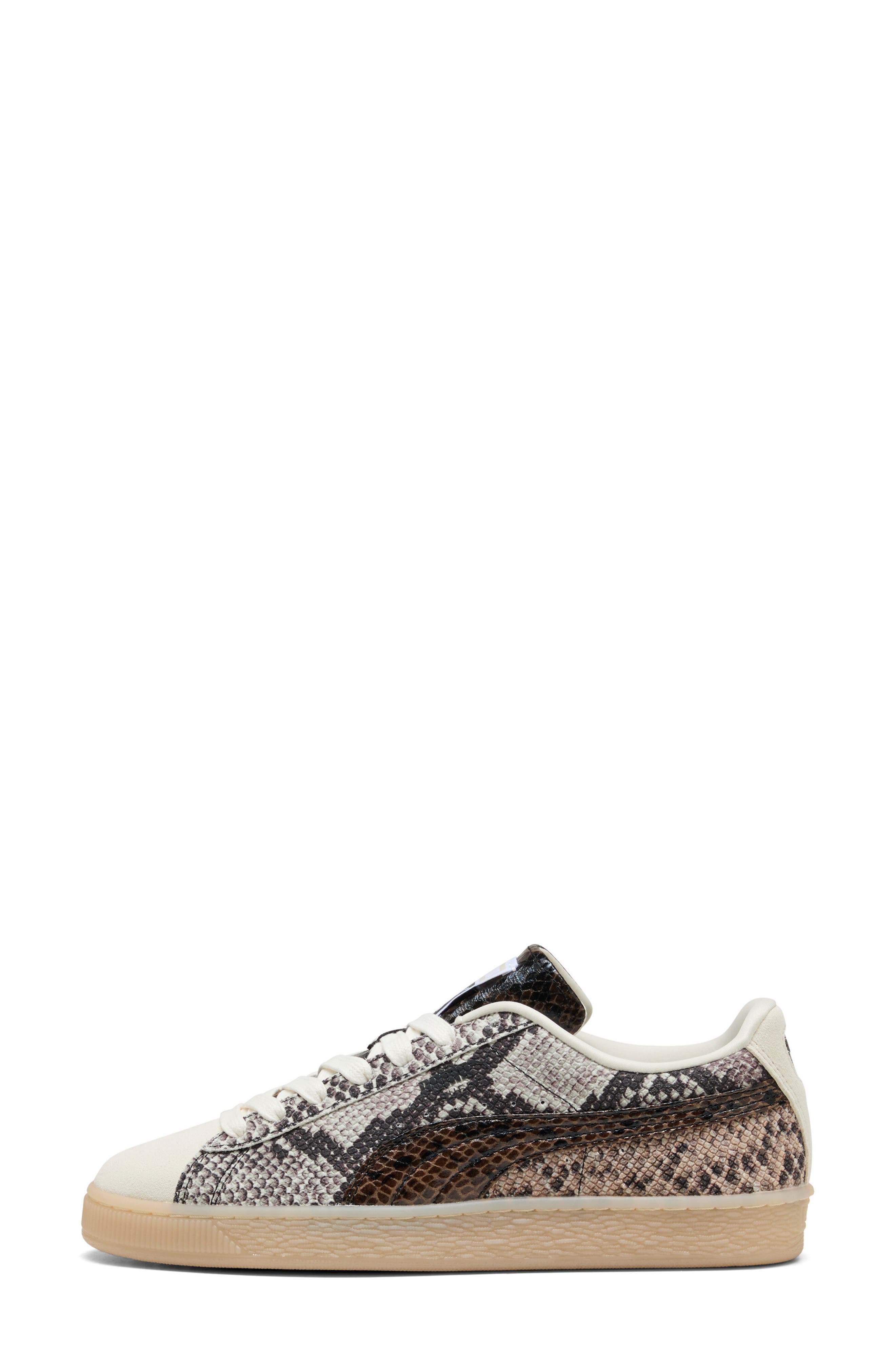 Suede Snake Sneaker, Alternate, color, WHITE