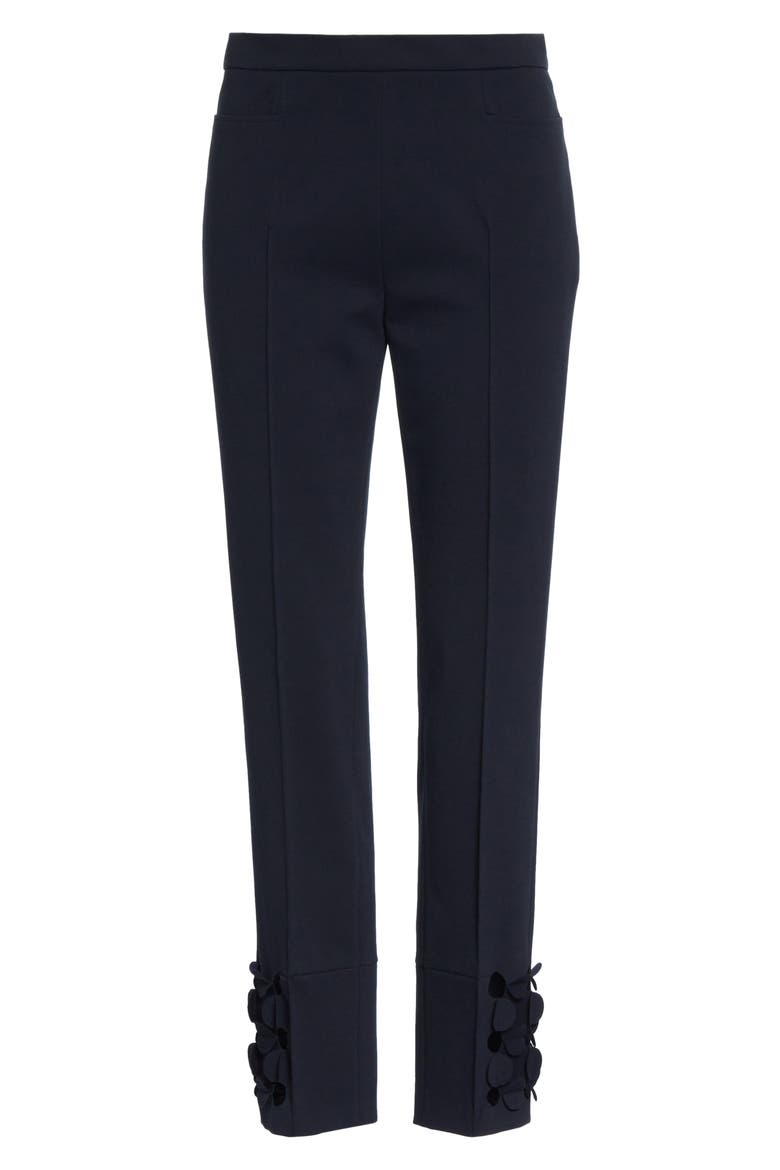 Dot Appliqué Crop Ponte Pants, Alternate, color, NAVY