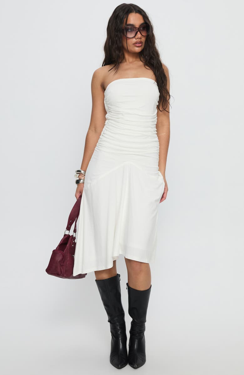 Princess Polly Rienna Strapless Asymmetrical Dress, Alternate, color, White