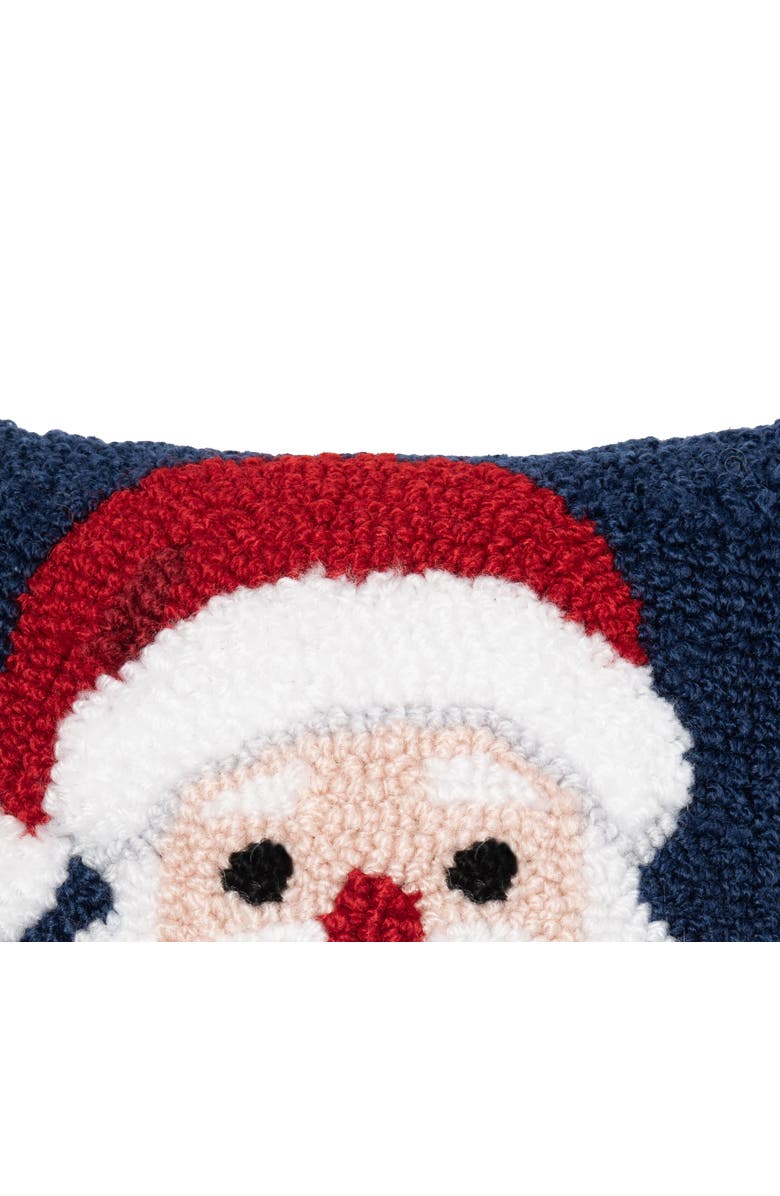 C&F Home Christmas Santa Wishes Hooked Mini Blue Accent Pillow 8" x 8", Alternate, color, Blue