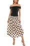 Off-the-Shoulder Mix Media Midi Dress