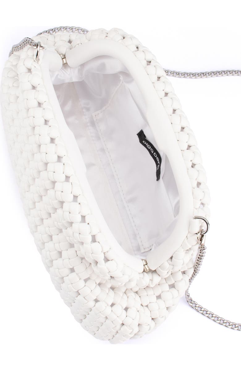 Olga Berg Everly Handwoven Faux Leather Frame Clutch, Alternate, color, White