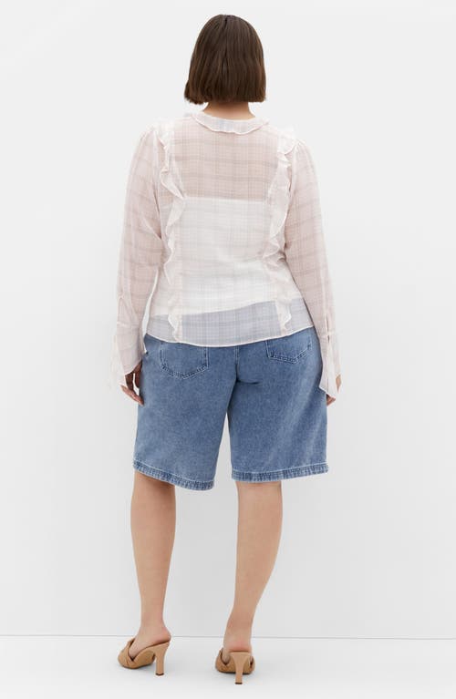 City Chic Sweet Nothings Ruffle Top In White