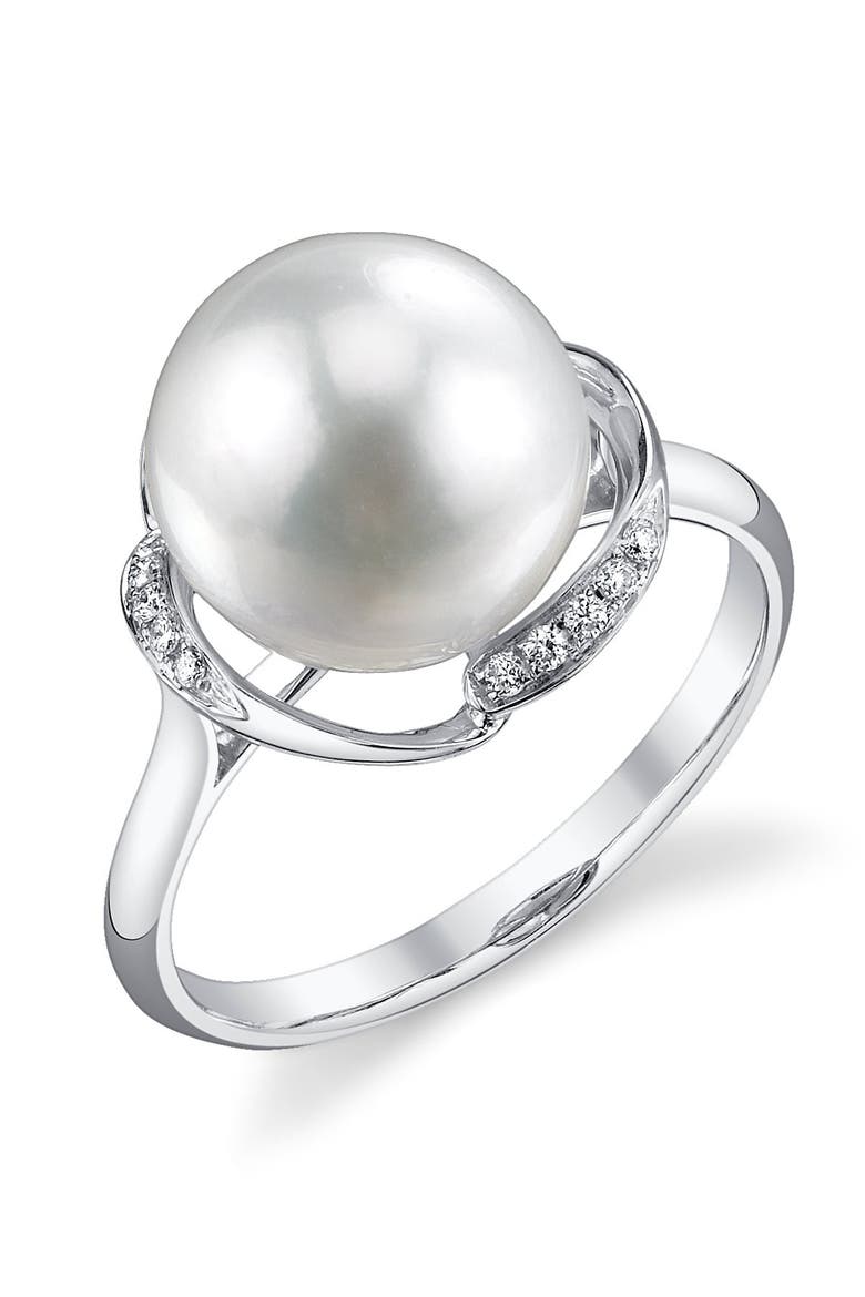 White South Sea Pearl & Diamond Ruby Ring, Main, color, White Gold