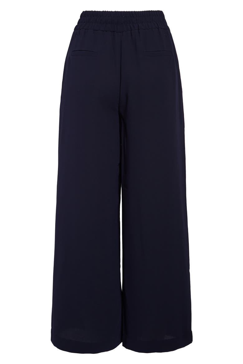 Wide Leg Crepe Trousers, Alternate, color, BLUE NIGHT