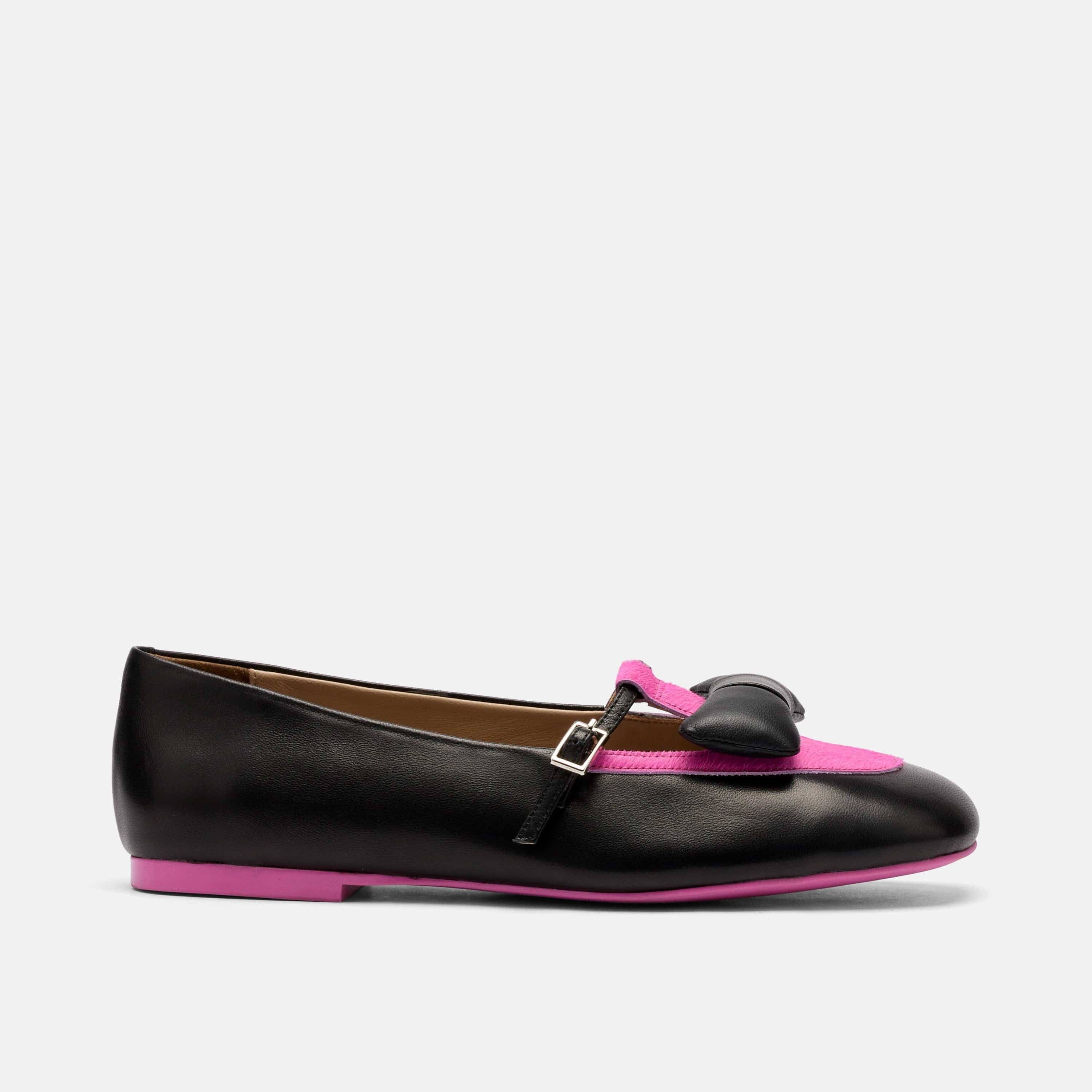 MARC NOLAN Mina Leather Mary Jane Flats, Main, color, Black/Magenta