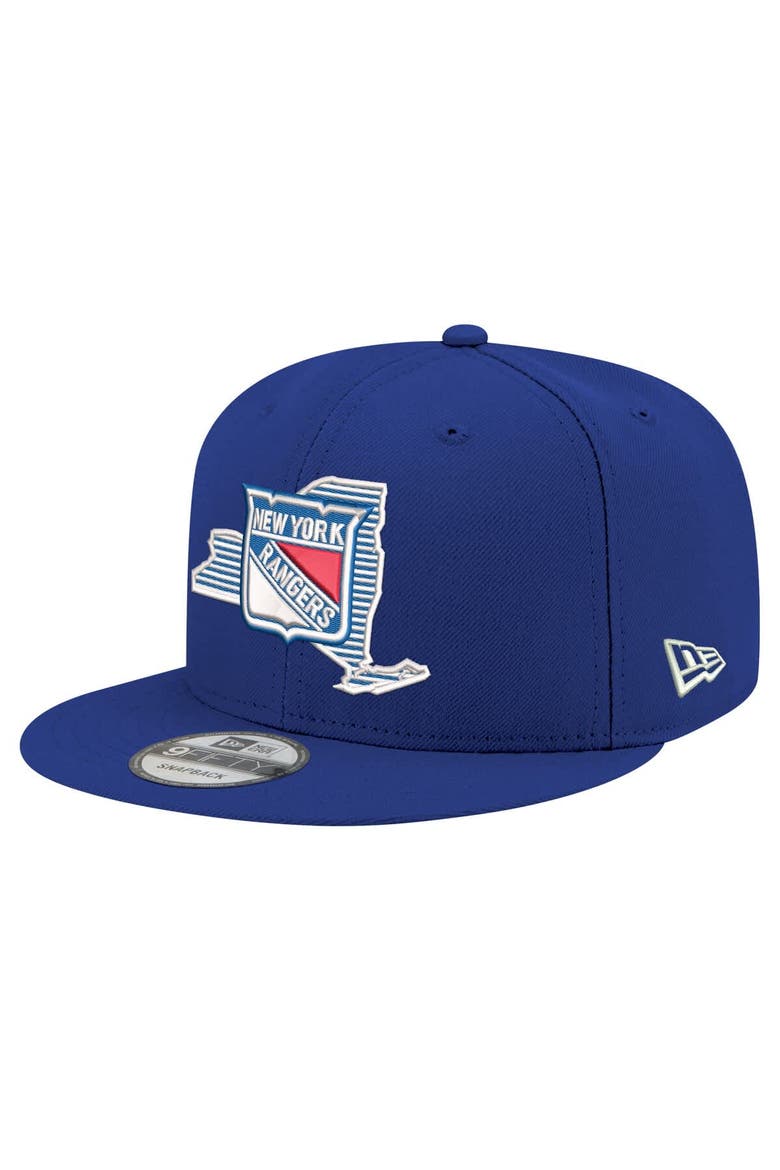 Men's New Era Blue New York Rangers State Pride 9FIFTY Snapback Hat, Main, color, Blue