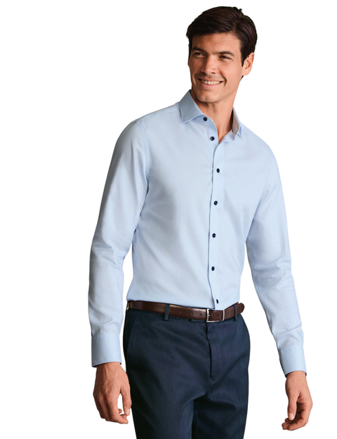 Non-Iron Stretch Printed Trim Shirt