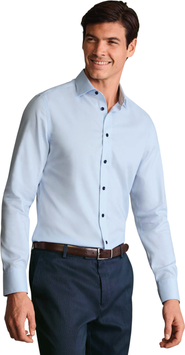 Charles Tyrwhitt Non-Iron Stretch Printed Trim Shirt