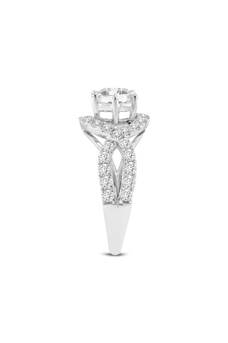 Ondine 14K White Gold Round Cut Lab Grown Diamond Spiral Halo Engagement Ring - 2 Ct, Alternate, color, 14K White Gold