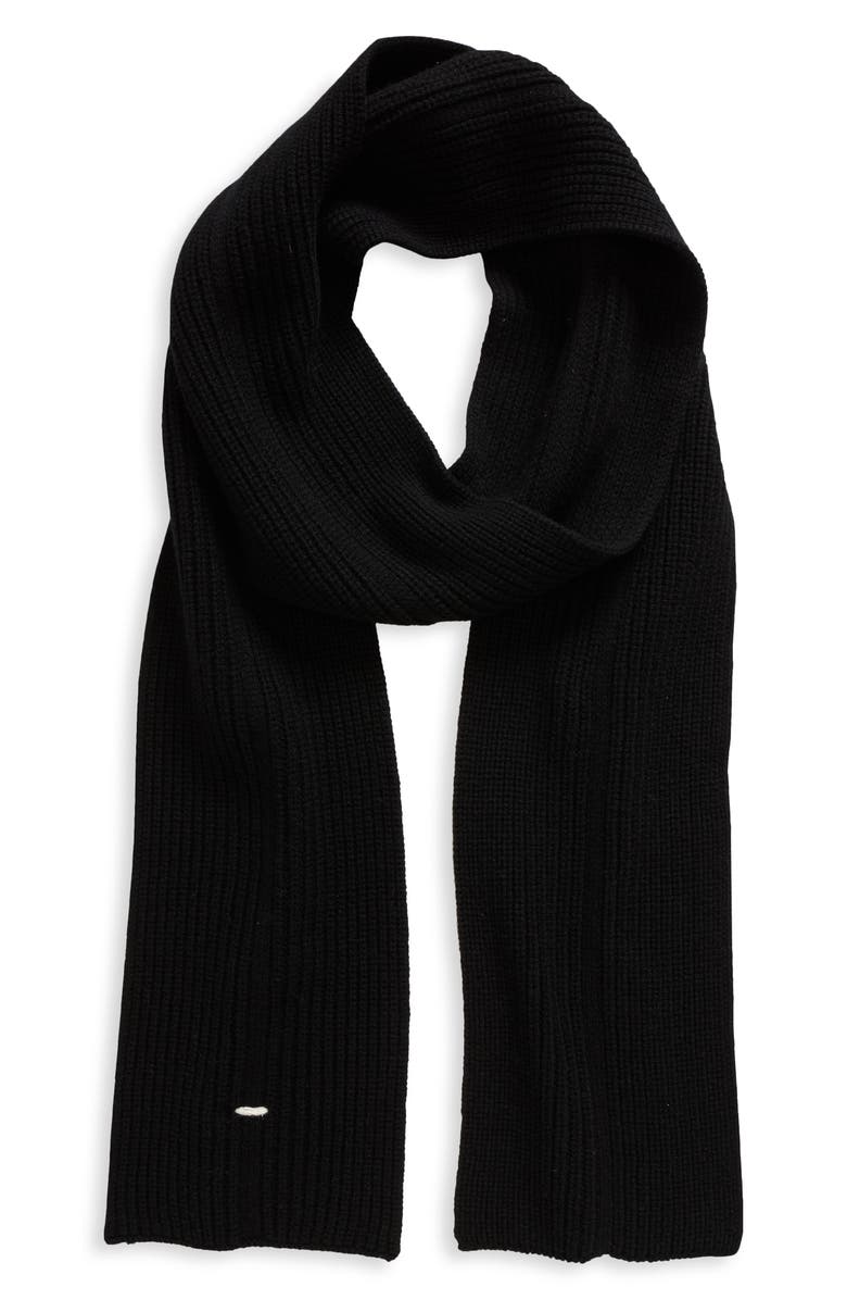 rag & bone Max Slim Wool Scarf, Main, color, 