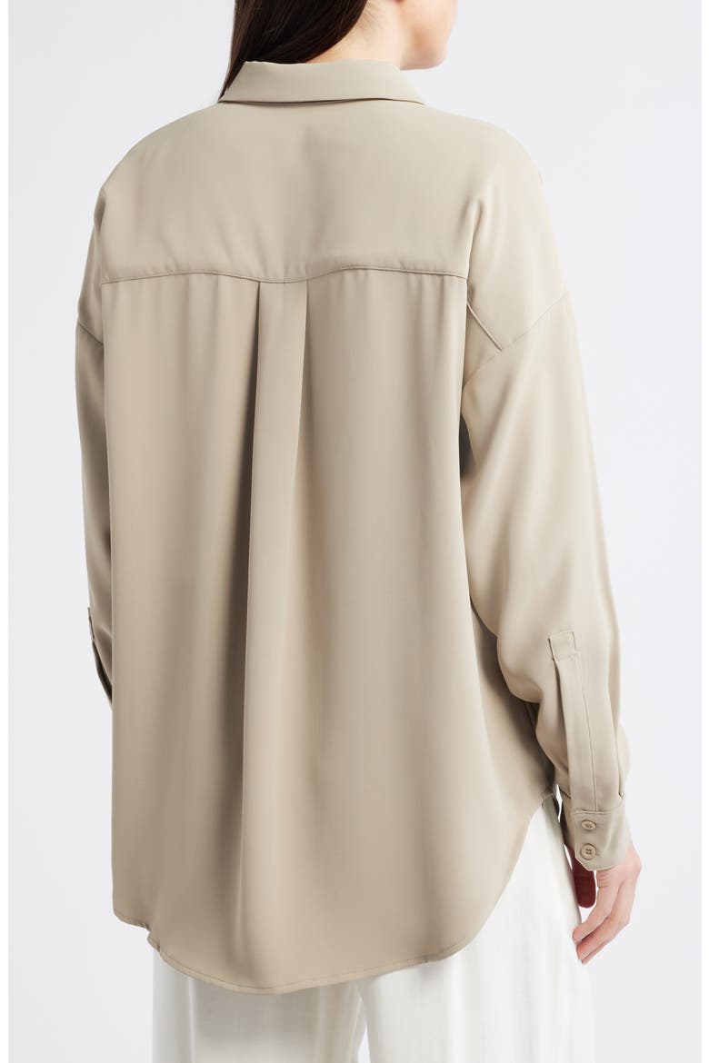 Ultimate Muse Button Front Shirt, Alternate, color, TAUPE