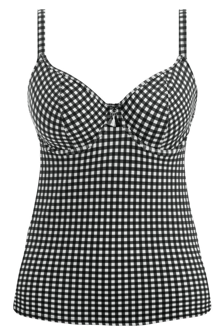 Check In Underwire Tankini Top, Alternate, color, MONOCHROME