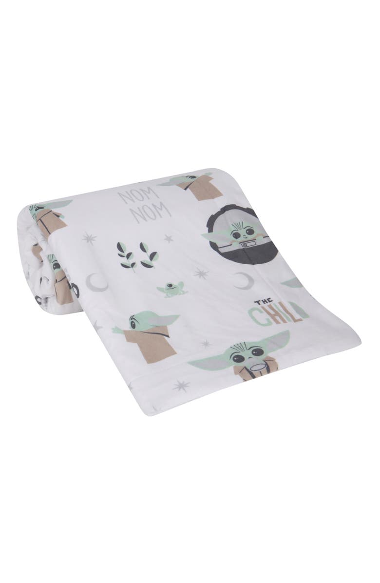 Lambs & Ivy Star Wars The Child/Baby Yoda/Grogu Minky/Fleece Baby Blanket, Alternate, color, White
