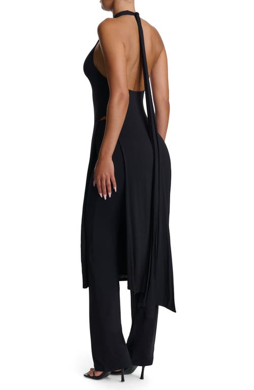 Naked Wardrobe Longline Halter Tunic In Black