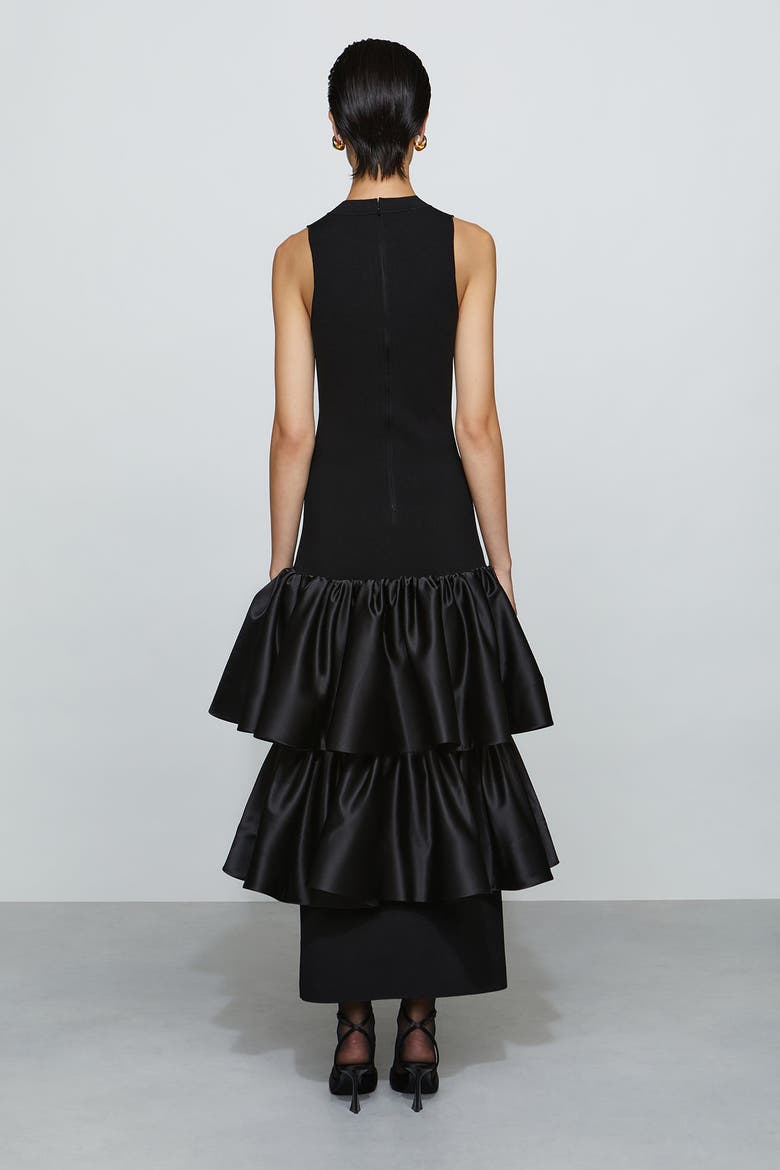Antoinette Knit Combo Dress, Alternate, color, Black