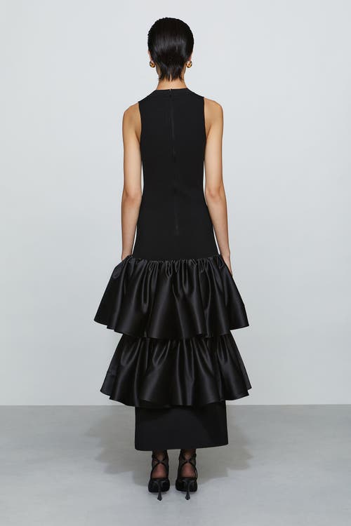 Et Ochs Antoinette Cutout Ruffle Knit Midi Dress In Black