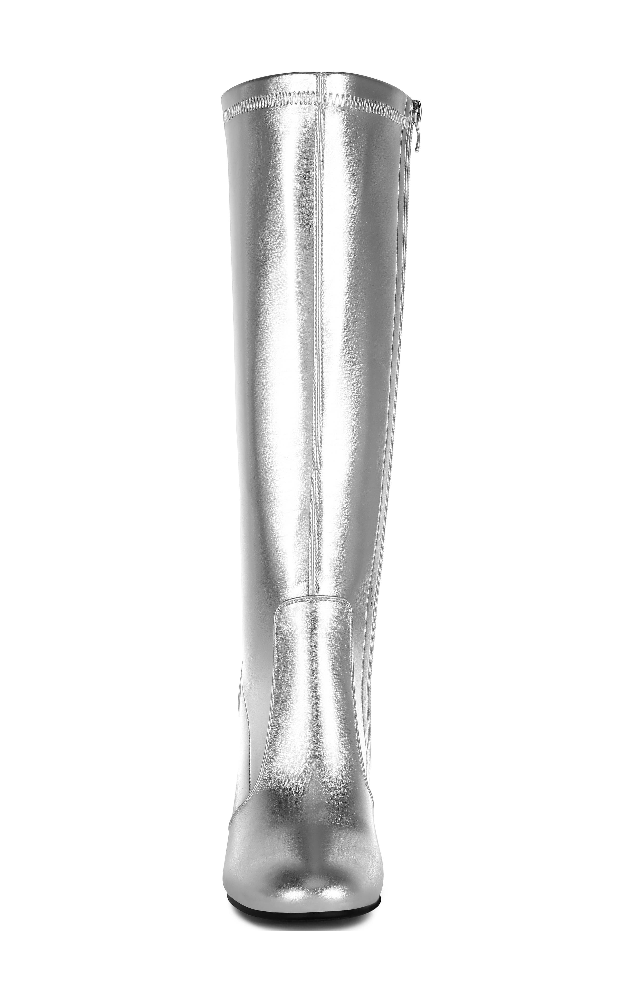 Rag & Co Halara Water Repellent Knee High Boot, Alternate, color, Silver