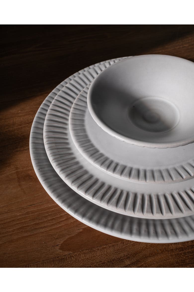 Cloud Lines Dinner Plate - Set of 4, Alternate, color, White