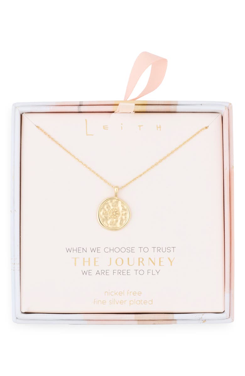 Leith Compass Disc Pendant Necklace, Main, color, 