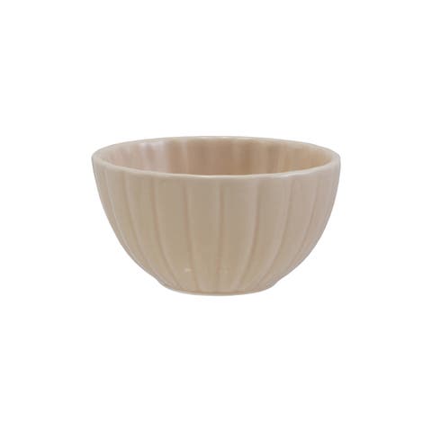 Ribbed Bowl with Reactive Glaze