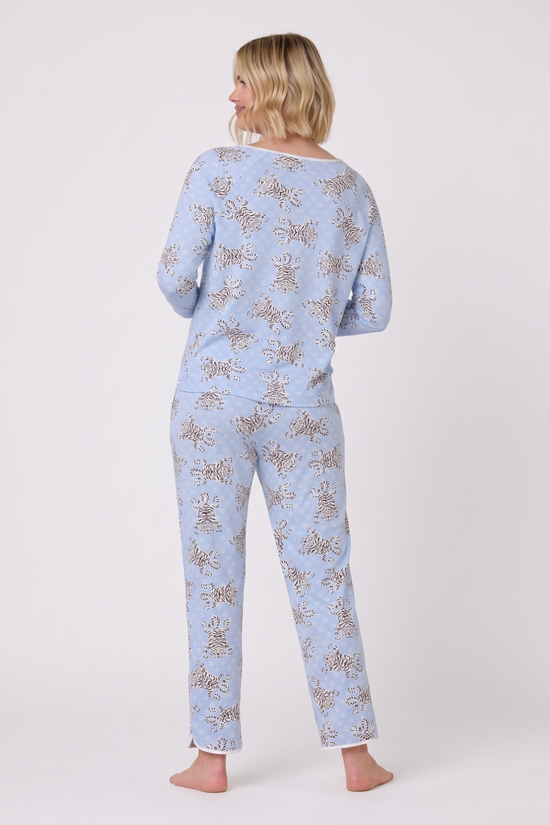 Pima Knit Simple Set Pajama, Alternate, color, Bengal Blue