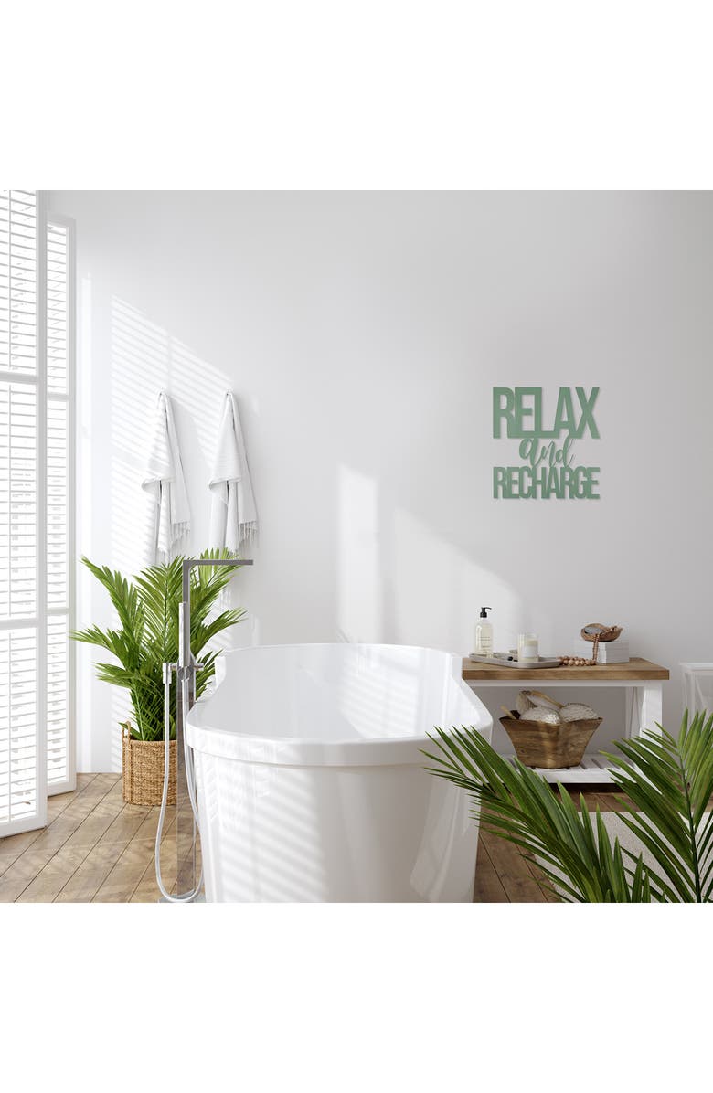 STRATTON HOME DECOR Relax & Recharge Metal Wall Art, Alternate, color, 
