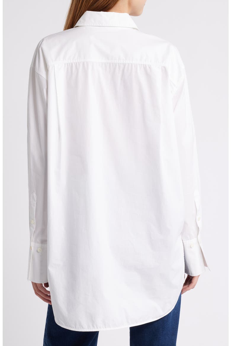The Oversize Cotton Button-Up Shirt, Alternate, color, WHITE