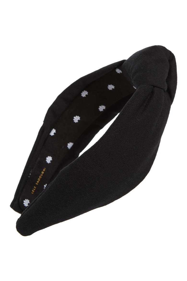 Woven Knotted Headband, Main, color, BLACK