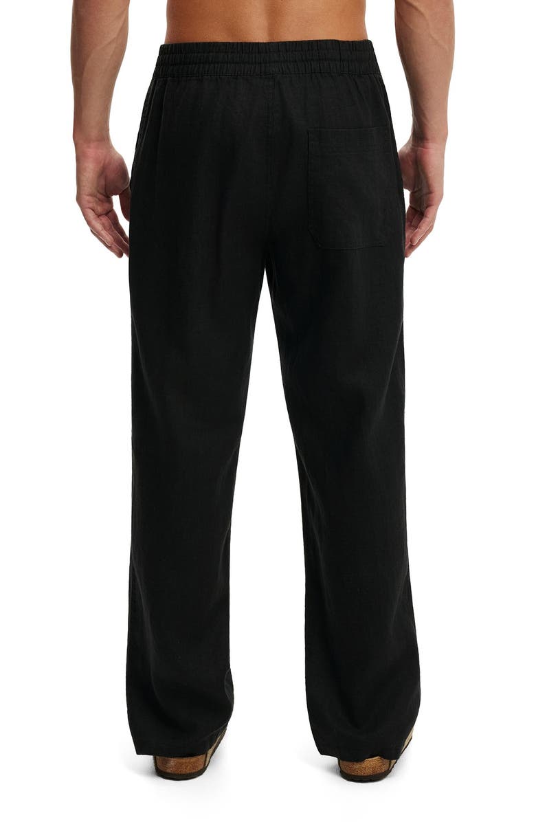 Cotton On Men's Baggy Linen Pant, Alternate, color, Black