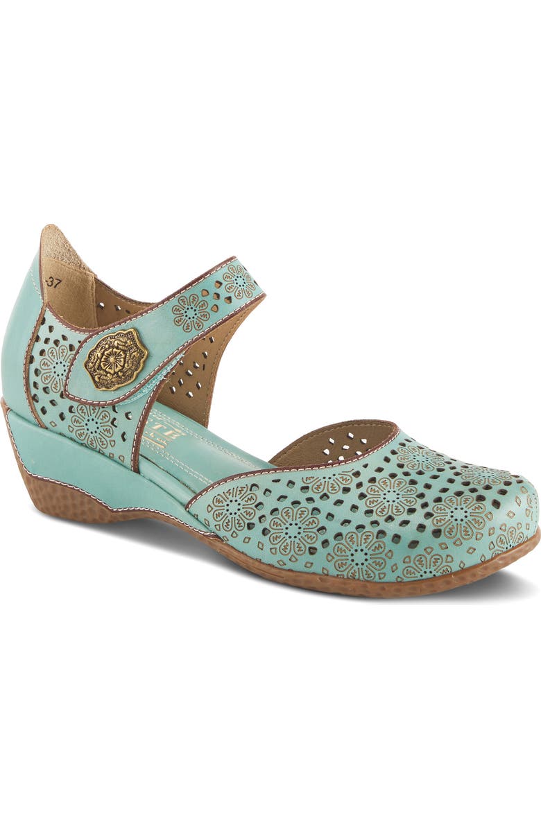 L'Artiste by Spring Step Americana Ankle Strap Clog, Main, color, Sky Blue
