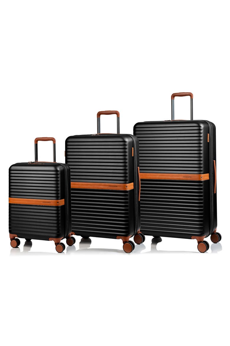 Vintage II 3-Piece Wheeled Luggage Set, Alternate, color, BLACK