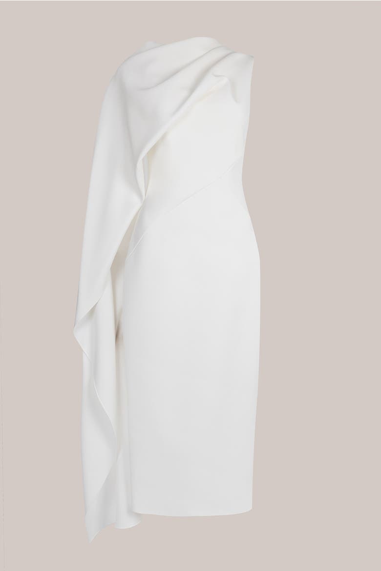 Edith Crepe Bridal Dress, Alternate, color, Ivory
