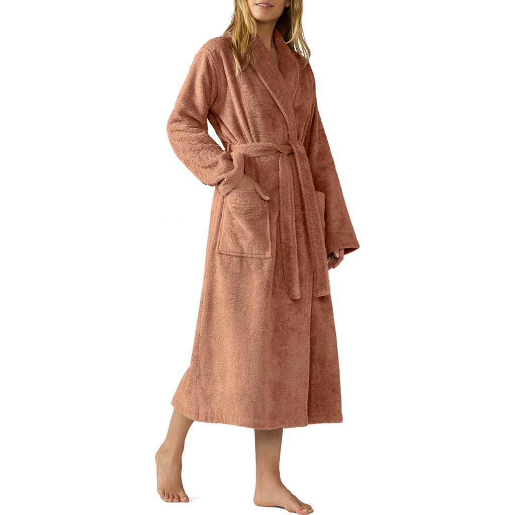 Coyuchi Gender Inclusive Cloud Loom™ Organic Cotton Robe In Brown