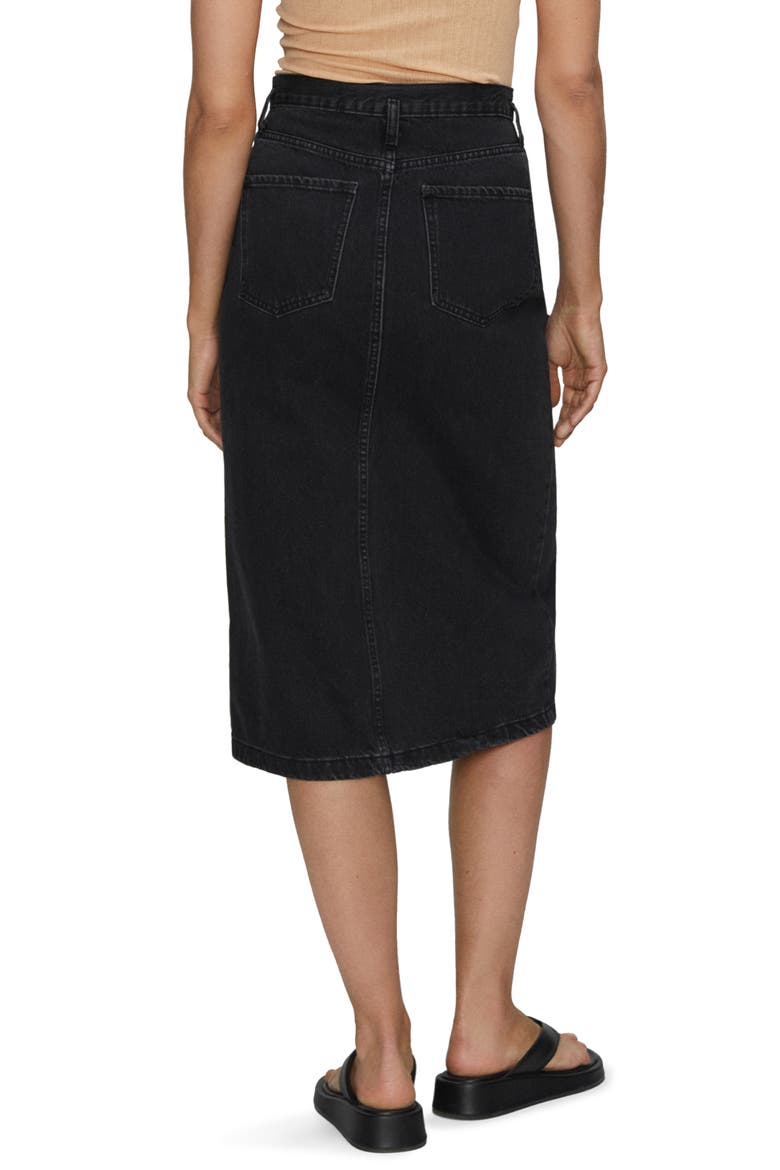 Denim Midi Skirt, Alternate, color, BLACK DENIM