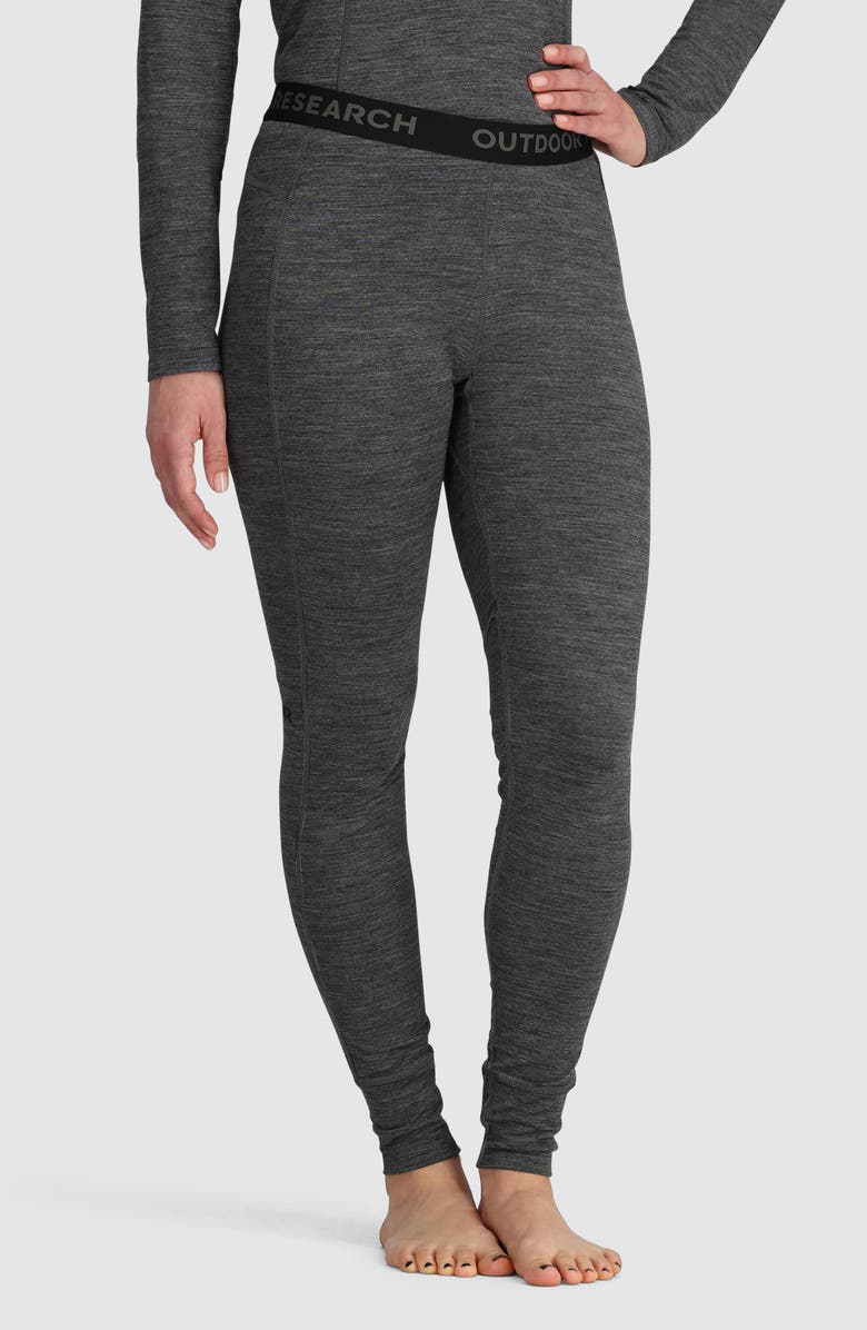 Outdoor Research Alpine Onset 150 Merino Wool Blend Base Layer Pants, Main, color, Black Heather