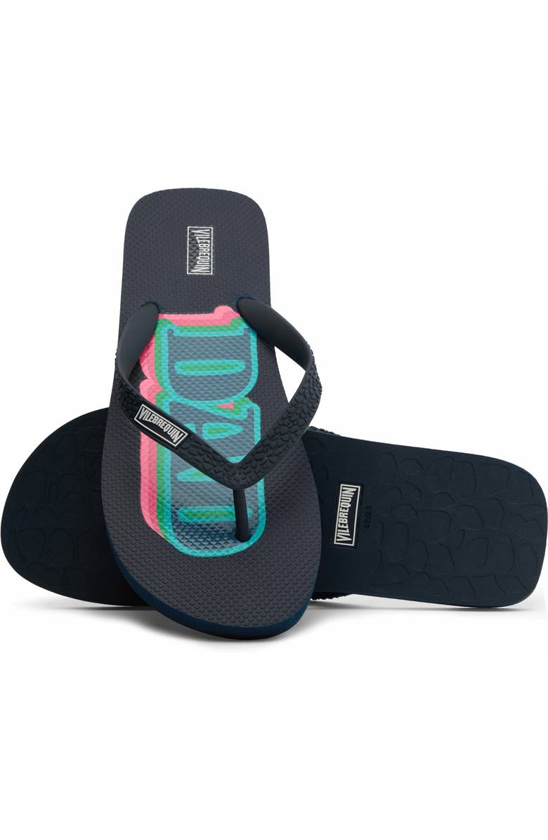 Vilebrequin Men's Dad and Son Flip Flops, Alternate, color, Bleu Marine