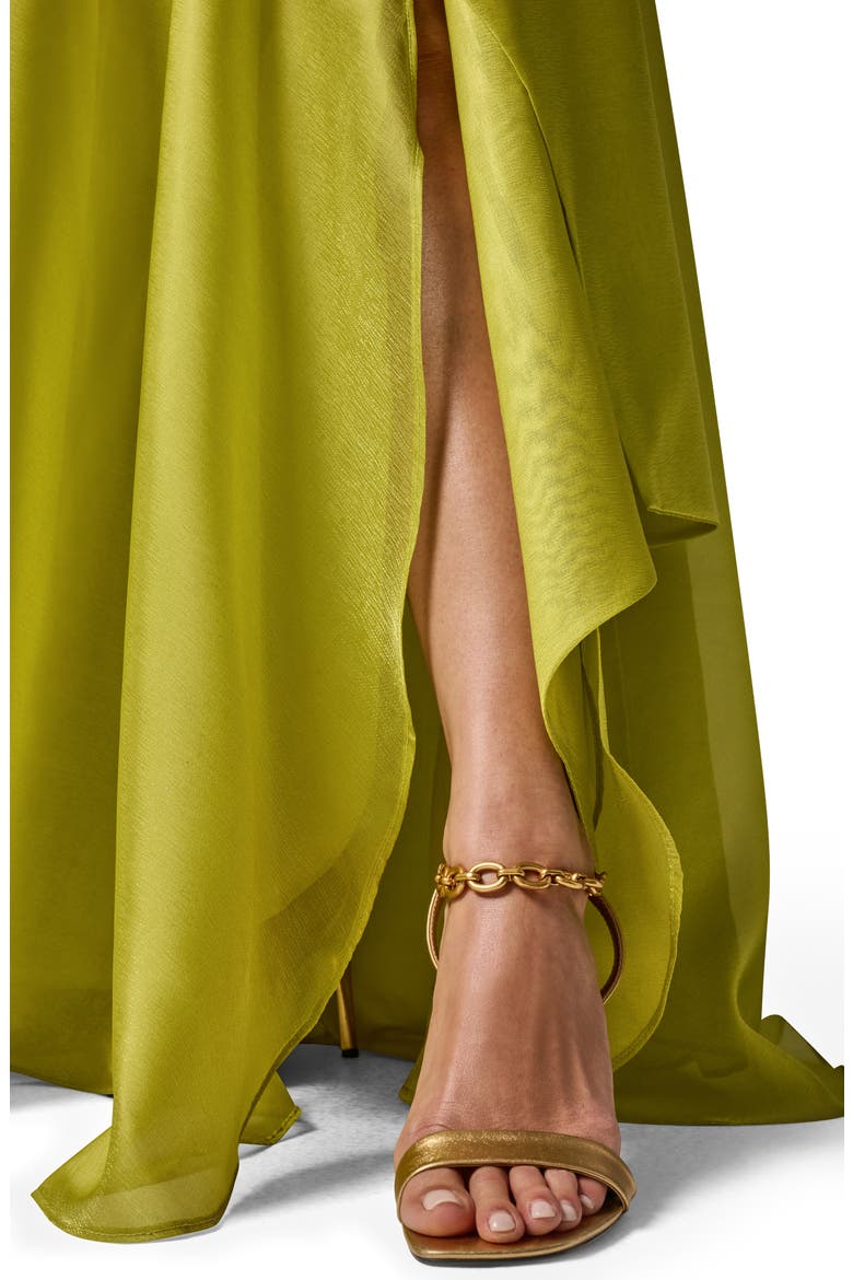 Strapless Ruffle Gown, Alternate, color, SUMMER CITRUS