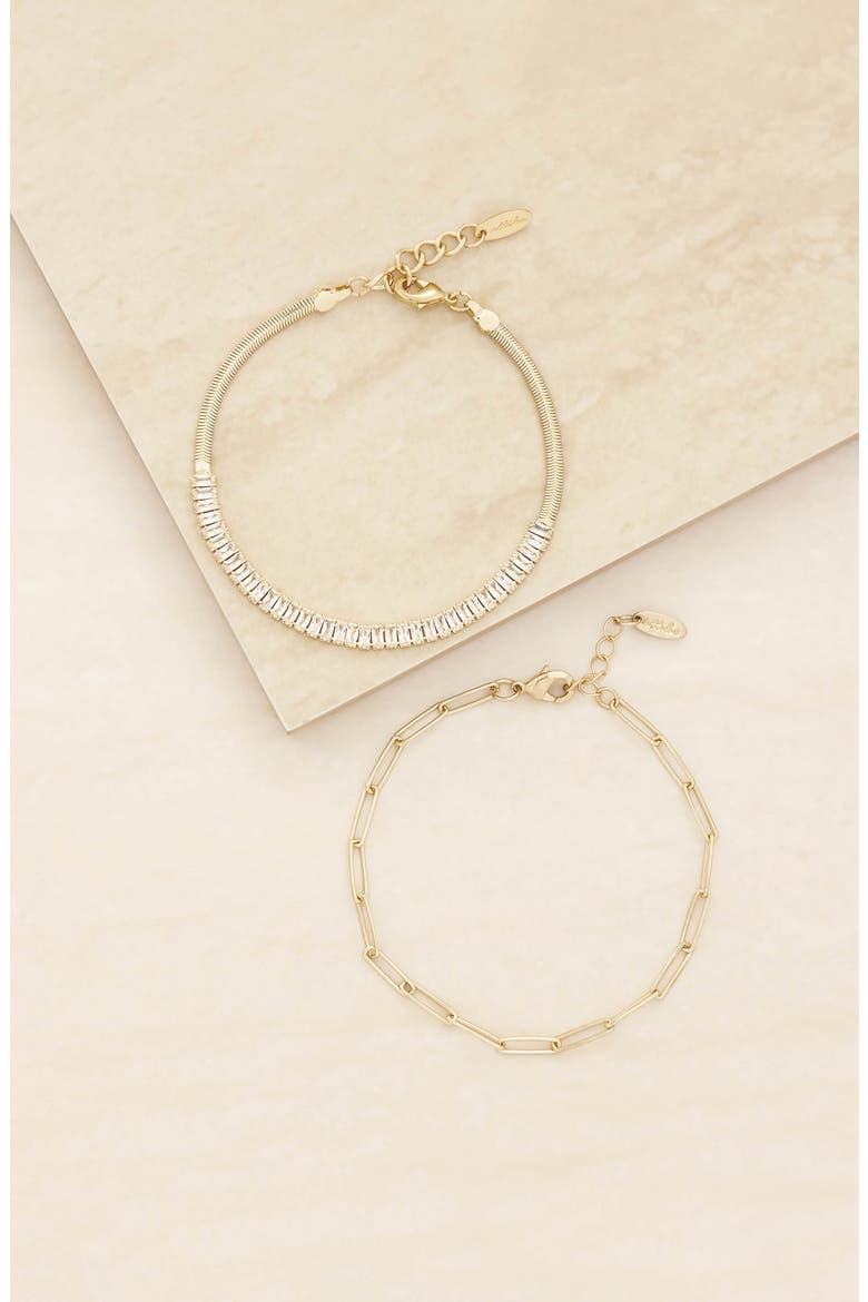 Set of 2 Bracelets, Alternate, color, GOLD